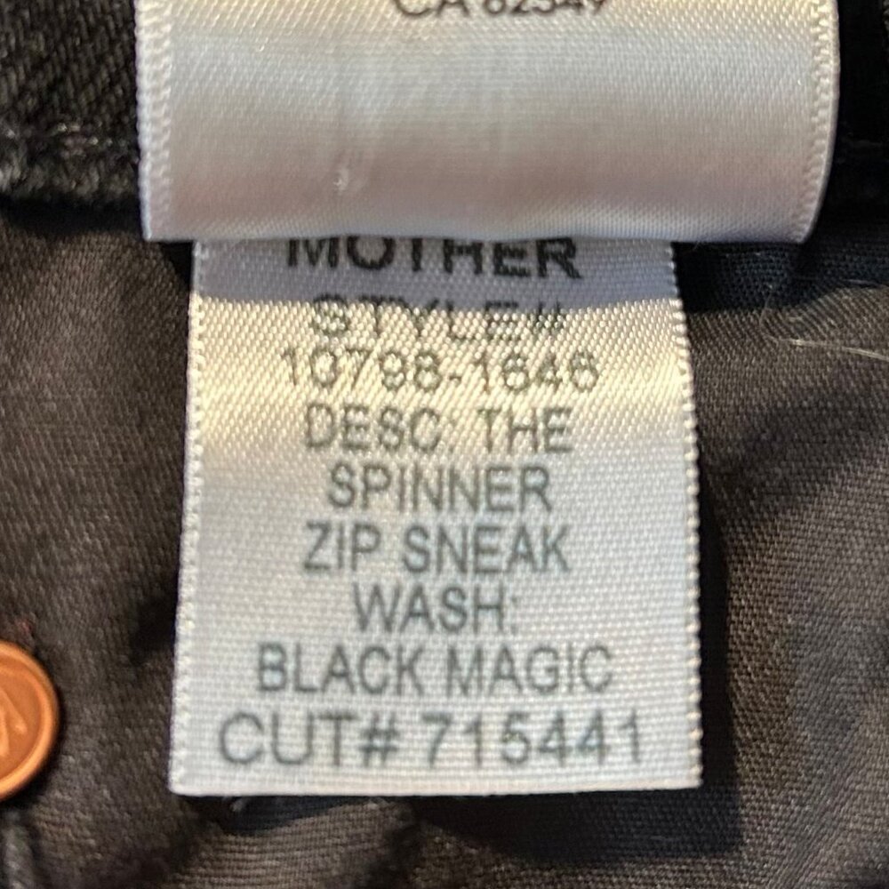 NWT Womens Mother Black Magic (Item- 9) The Spinner Zip Sneak Wide Leg Jeans 27 - Picture 15 of 16